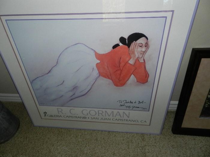 large quantity of R.C. Gorman framed prints, signed