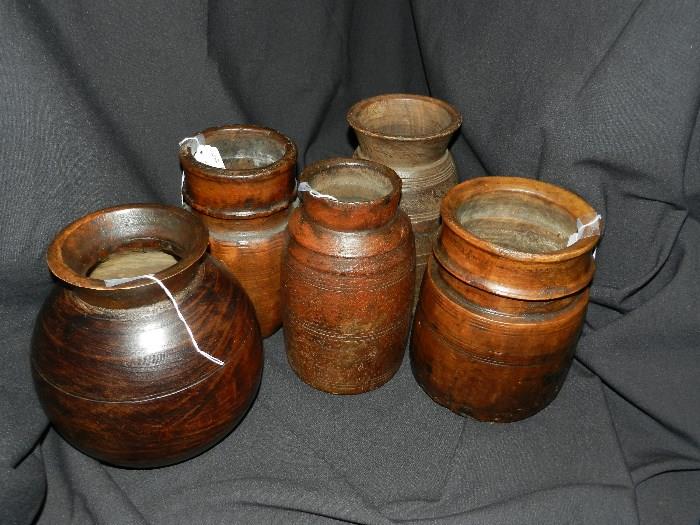 antique wood vases