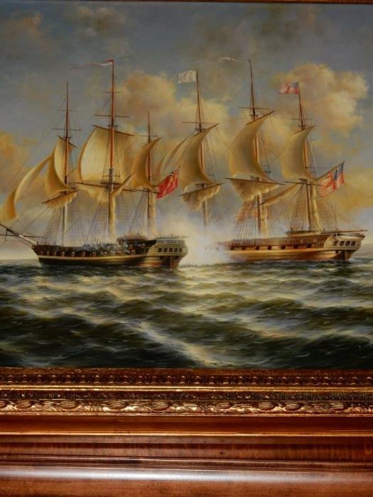 Clipper Ships, 27" x 27" A. Hess Cost $3,000 sell for $1500