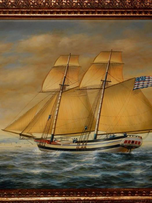 Clipper Ships, 27" x 27" A. Hess Cost $3,000 sell $1500
