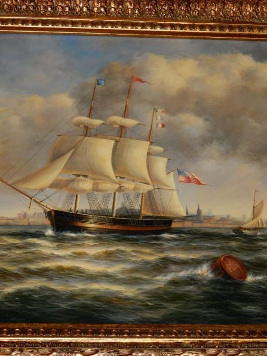 Clipper Ships, 27" x 27" A. Hess Cost $3,000 sell $1500