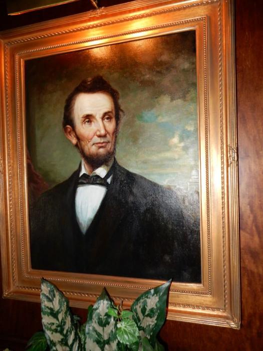 Abe Lincoln 24" x 30"  Cost $5,500 sell for $2500. 