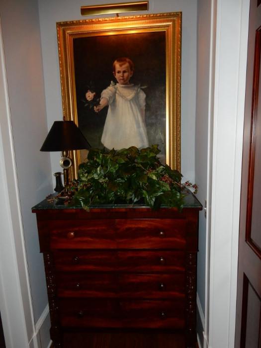 American Empire Mahogany Chest. Stephen Hills Parker Little Girl Cost $6,000 sell for $3800. 