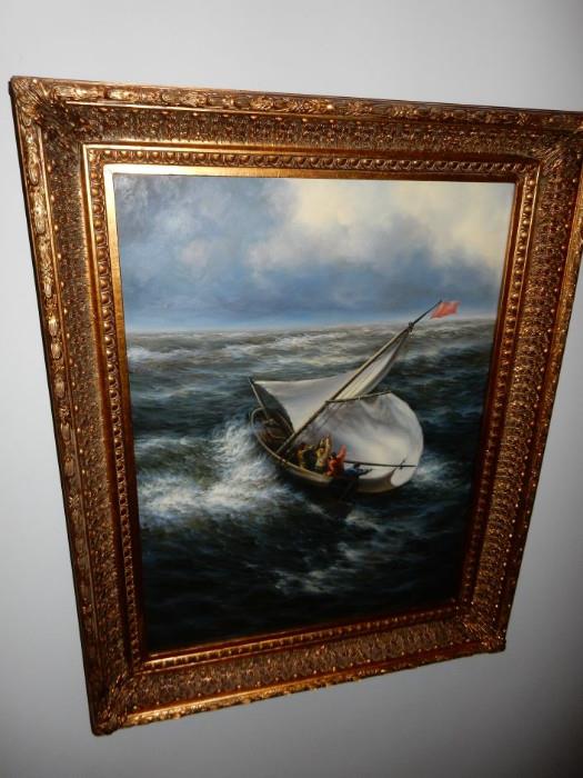 Sailing in Rough Water. 25" x 33". Cost $4,000 sell for $1500