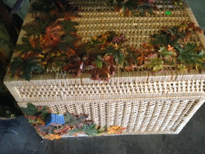 Basket with Decorative Fall Leaves