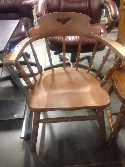 Wooden Chair with Decorative Heart Back