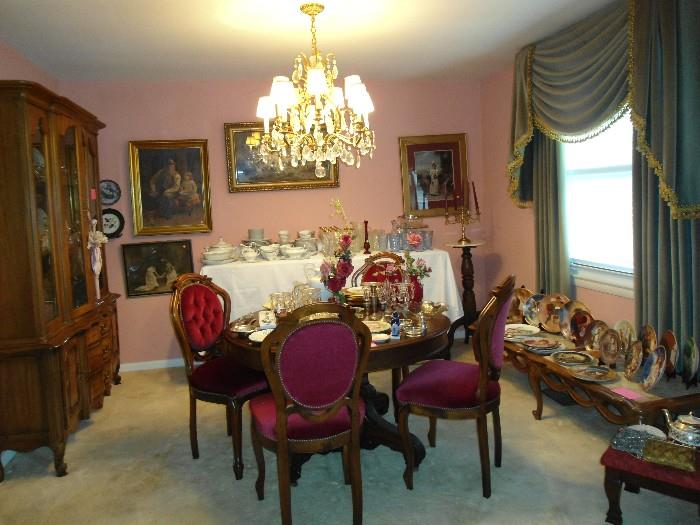 Overview of the Formal Dining Room... We also have 3 LARGE elegant Chandliers that will be for sale....