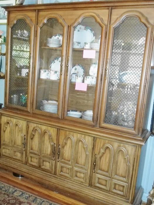 Another Hutch located in the Family Dining Room, More sets of china, glassware, etc... Table and 6 matching chairs, area rugs....