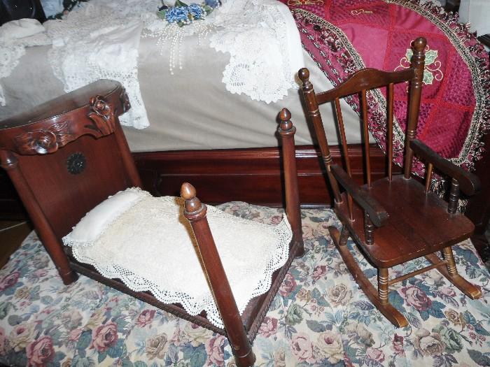 Small Victorian Bed/Rocker..