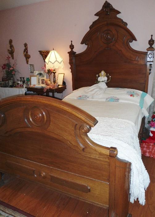 Side view of Antique Bed...