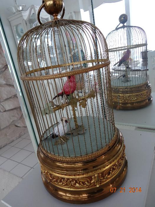 Rare, French singing bird automaton, 22"