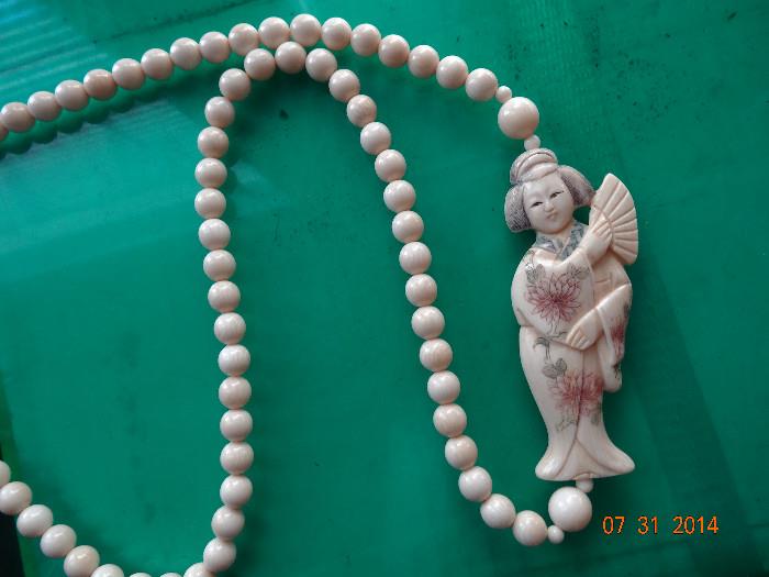 Japanese ivory necklace