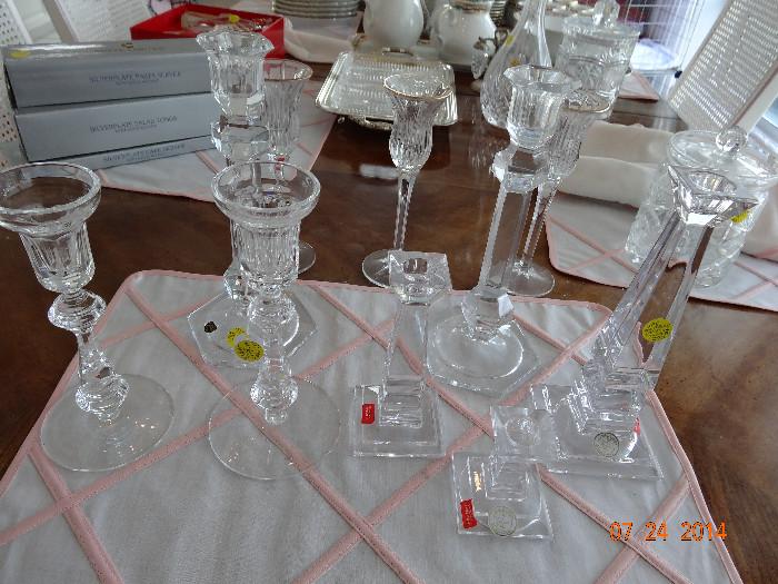 Some of glass and crystal candle sticks
