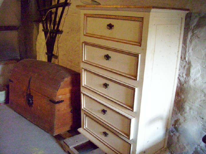 Wooden Humpback Trunk, Dresser