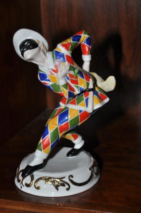 451 Harlequin figurine signed but hard to read 9 inches high