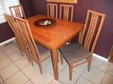 Bova Furniture, Teak Breakfast Table, Extension Table, 6 chairs