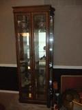 Nice Curio Cabinet, Beveled glass doors, w/ glass shelves, & light