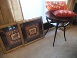 Animal Prints, Antique Mahogany Table