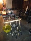 Some Tools, Fishing Poles, Zebco, etc.