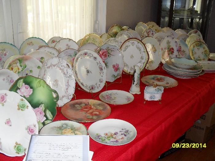 Antique, signed decorative plates. Limoges, Bavarian, German, Nippon