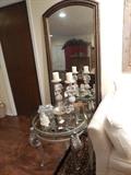 Tall mirror, end table that matches coffee table