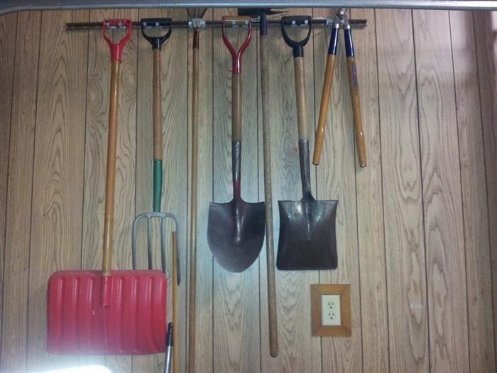 Various Shovels and lawn tools