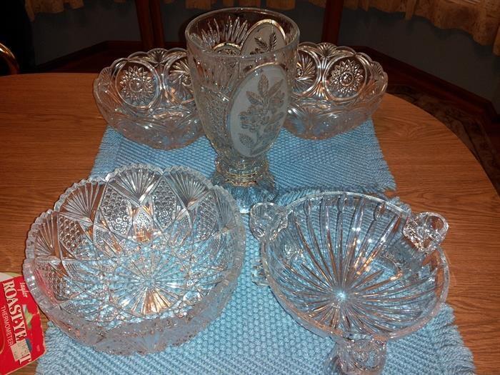 Chipless crystal bowls and vase