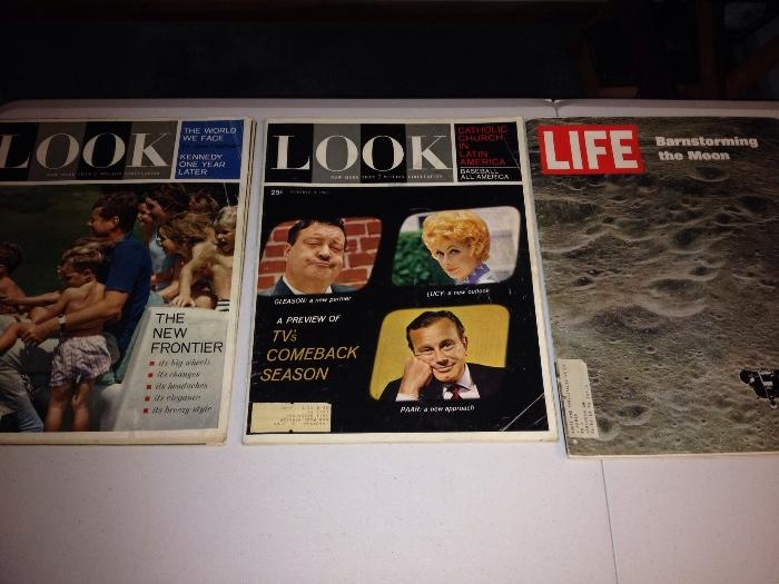 June 6, 1969 Life Magazine with pictures of the moon, January 2, 1962 Look Magazine and a January 9, 1962 Look Magazine!  All in Excellent condition!