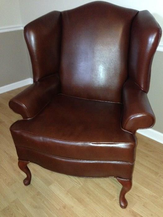 Carriage House Leather Wing Chair