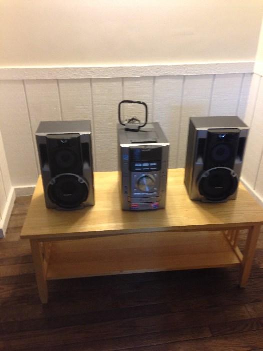 Sony Sound System, Speakers, AM/FM Radio with 3 Disc CD Player