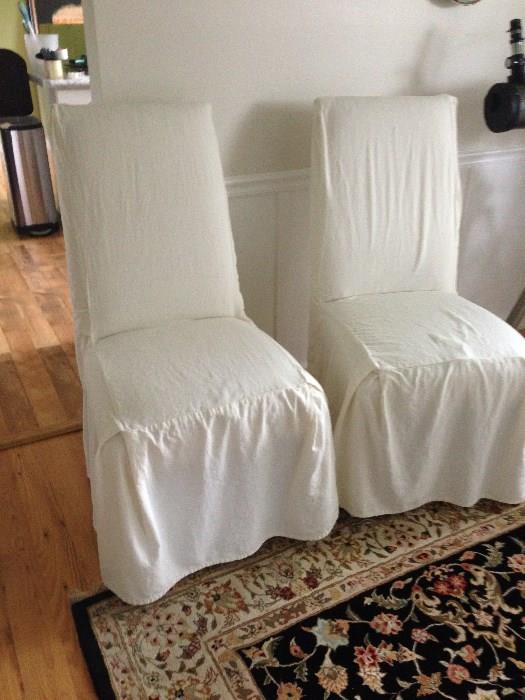 4 Dining Chairs with Covers - Brown Covers also included