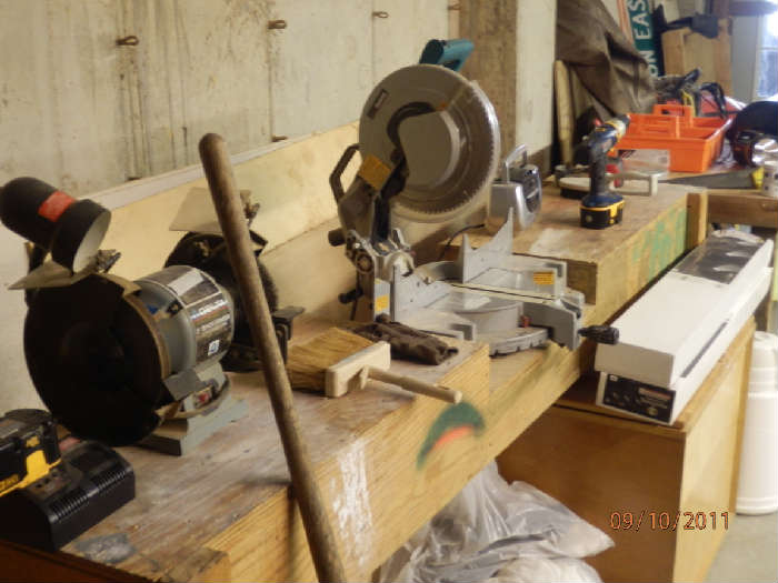 grinder and miter saw