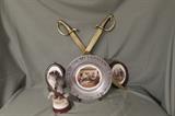 Pewter Plate, Brass Swords, Eagle, Wall Plates
