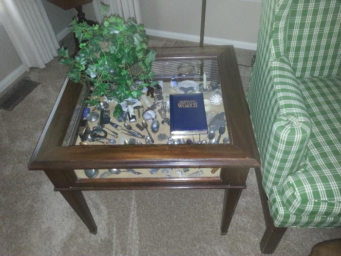 Glass Top Collectible Table - Display Your Treasures!