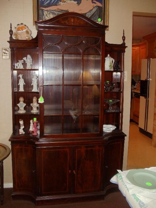      1930s Charack Curio Cabinet with Inlaid Wood