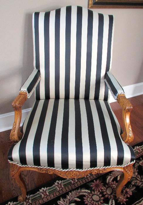 Black & White Striped Baker Chair
