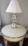 Gold Leaf Nancy Corzine Table and French Lamp