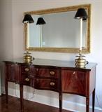 Sideboard, Lamps & Mirror