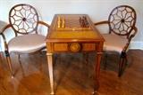 Beacon Hill, Maitland Smith,  Inlaid Game Table and Chairs