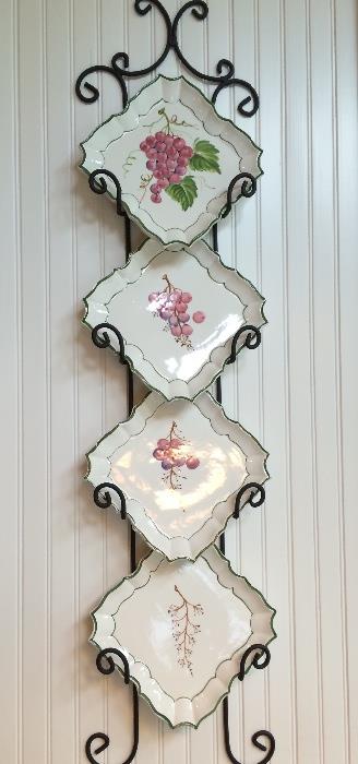 Set of Four "Disappearing Grapes" Plates