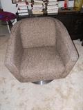 Mid Century Armchair, Swivels with Aluminum/Metal Base