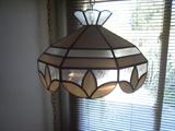 Mid Century Stain Glassed Hanging Chandelier