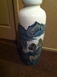 Tall decorative Asian Vase, Artist Mateo from Santa Cruz