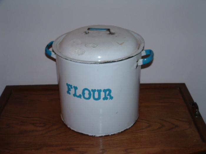 Vintage porcelain flour container