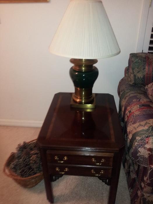 Land banded lamp table mahogany 