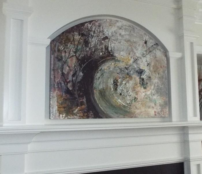 Large Custom Painted Arched Top Art Work