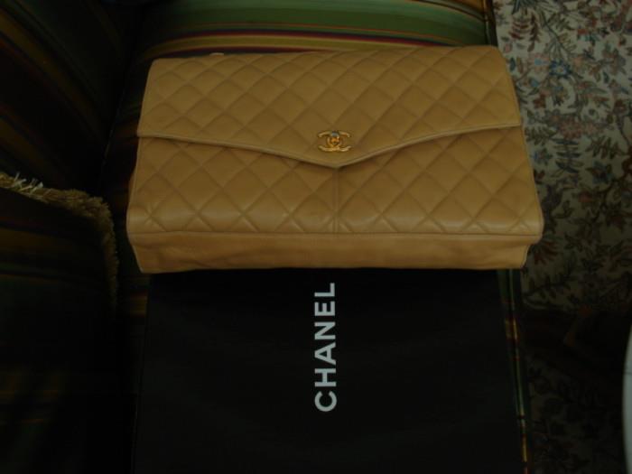 Large Taupe Chanel Handbag