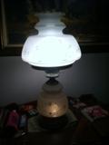 Beautiful double Globe Lamp approximately 30" tall with two small dresser companion matching lamps.