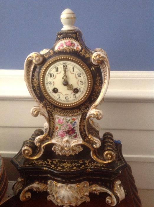 Rococo porcelain clock
