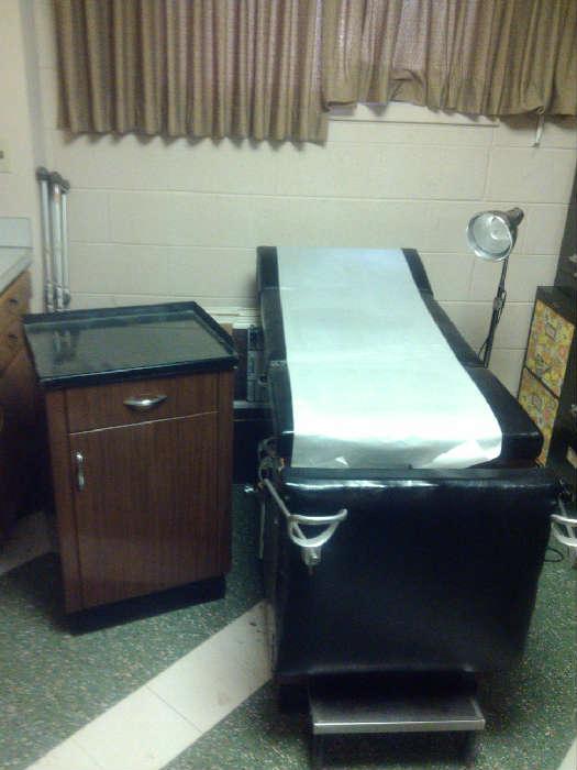 Medical Exam Table & Side Cabinet